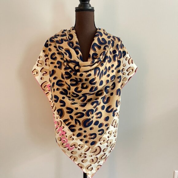 Louis Vuitton Shawl Logo Animal Print Oversize Silk Wrap Scarf - Picture 4 of 15